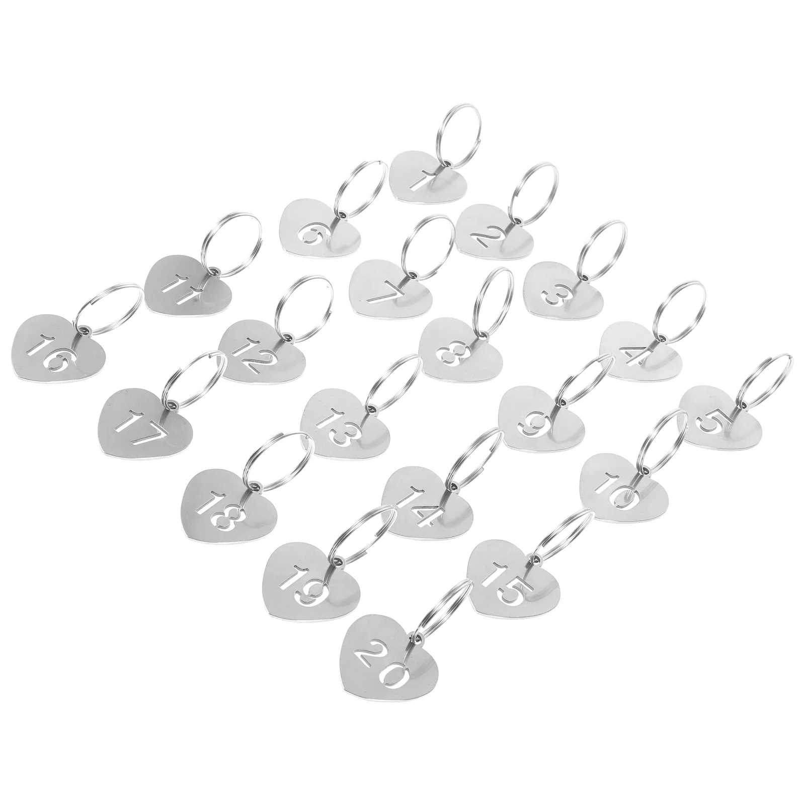 

20pcs Numbered Titanium Steel Key Tags Titanium Steel Luggage Labels Organizing Key Tags Identifiers Accessories