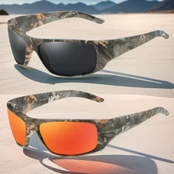 Men's Camouflage Polarized Sports Sunglasses: UV400 Protective Glasses Wraparound Goggles Suitable for Driving and Fishing