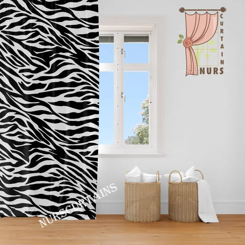 Zebra Pattern Blackout Curtain: Minimalist Animal Print Decor