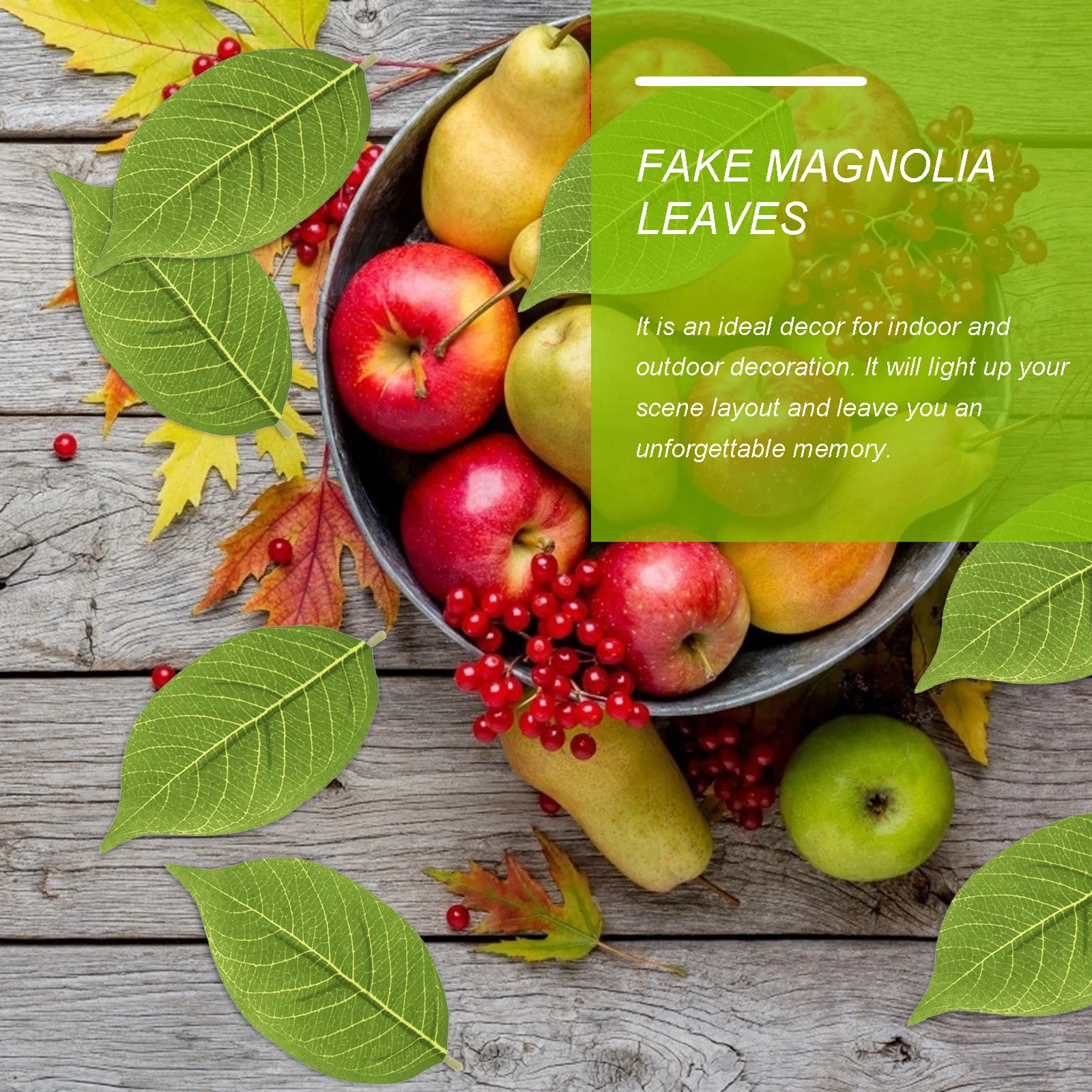 

50pcs Simulated Magnolia Leaves Artificial Green Plant For Wedding Party Home Garden Decor Scene Decor Fake Leaf Adornment