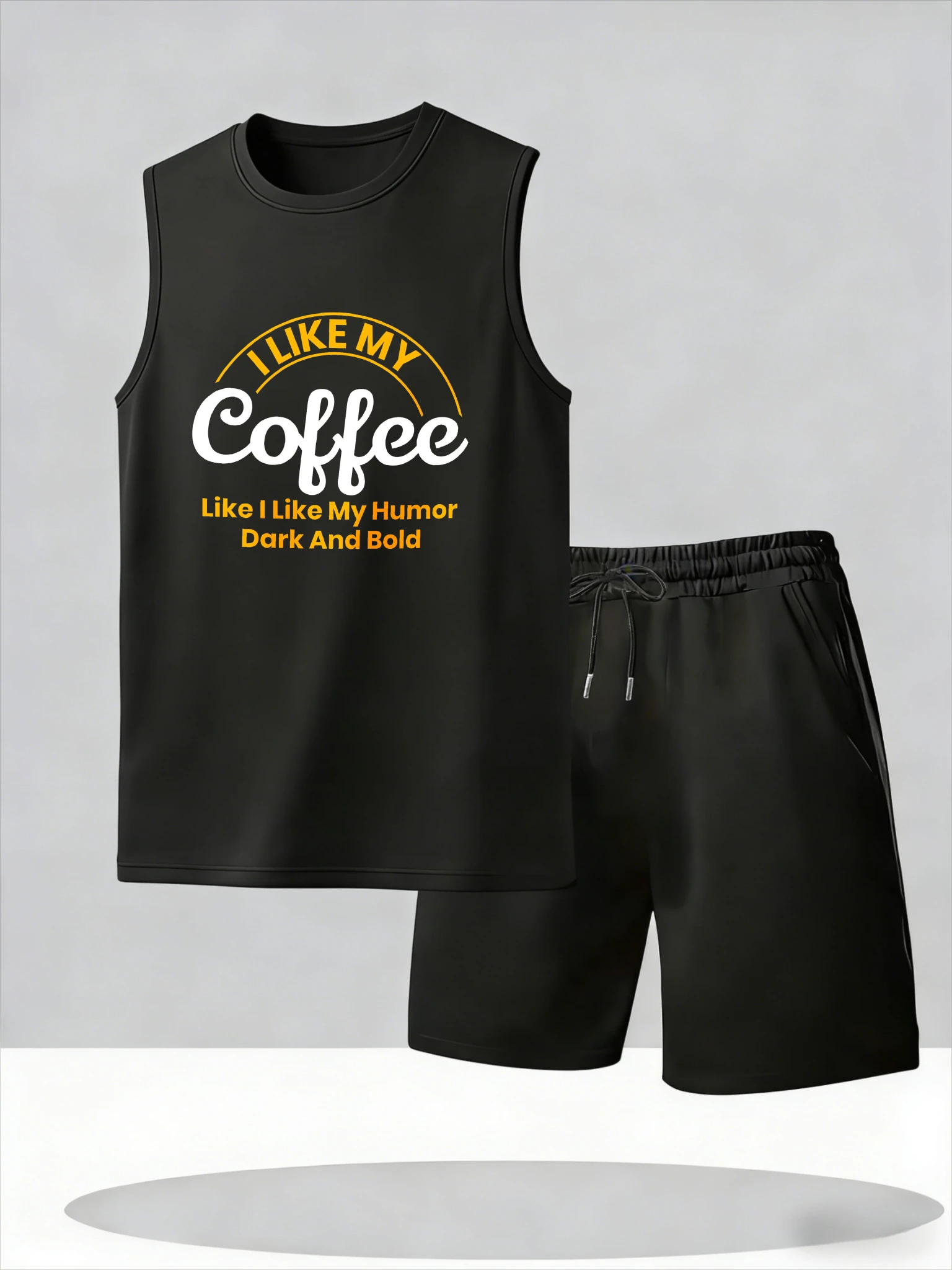 

Men's Tank Top Sets 2026 Summer Thin Quick Dry drip clothing seaside men's chandals running beach crewneck Breathable oversize