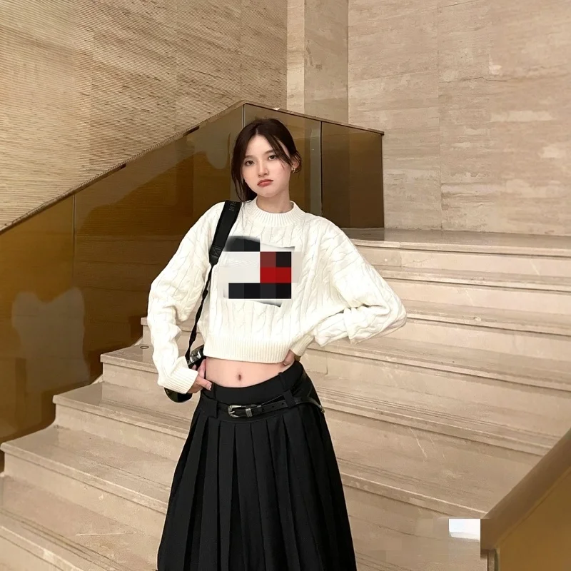 

Spring Autumn New Sle Pure Color Thiened High Waist Women's Sweater Versatile Loose Fit Color Knitwear