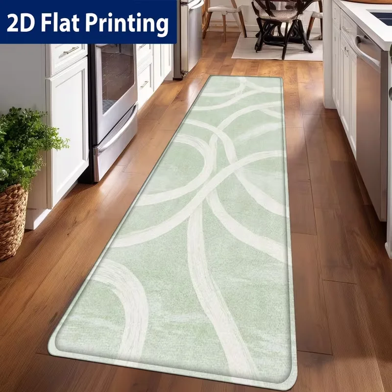 Geometry Wave Runner Rug Soft Non-Slip Kitchen Carpet Modern Minimalism Boho Home Decor Mat for Hallway Office Laundry