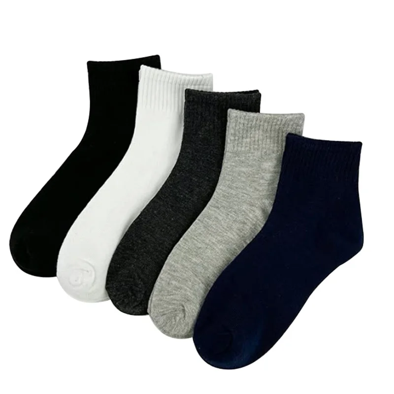 5 Pairs Quality Men Socks Soild Color Middle Tube Socks Casual Simple Men and Women Hingh Elastic Force Men Sport Socks