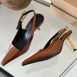 Eilyken Design Thin High Heels Pointed Toe Women Pumps Street Style Banquet Buckle Strap Party Slingbacks Female Shoes