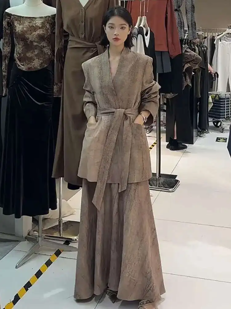BJTZ Casual Linen Suit Skirt Spring Waist Coat High Waist A-line Skirt Two-piece Set 2025 Fashion Temperament Simple