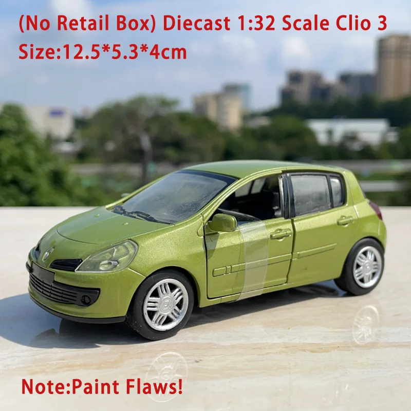 

Bulk Diecast 1:32 Scale Clio 3 Alloy Simulation Vehicle Model Collection Souvenir Adult Boy Gift Static Display Ornament