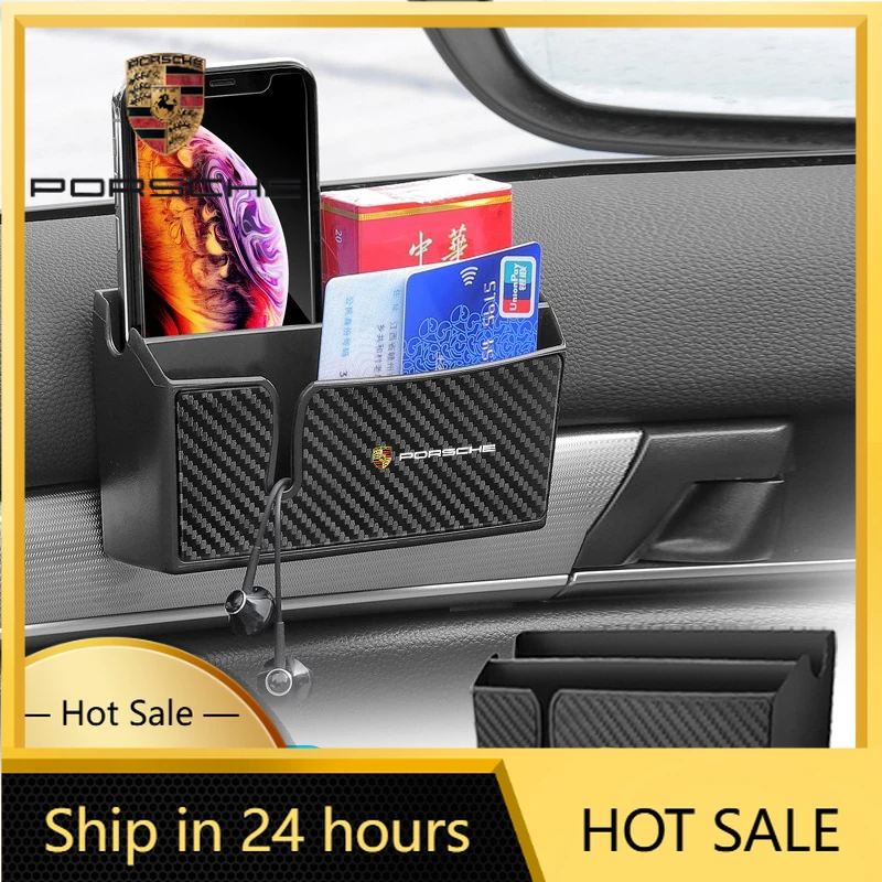 

Для Porsche Cayenne, Panamera, Macan, 911: 1 шт. карбоновый органайзер для хранения в автомобиле с отверстием для зарядки, дизайн для Porsche 911, Cayenne, Carr.