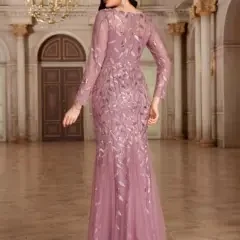 

Элегантное вечернее платье макси с высокой талией и длинными рукавами для вечеринок, свадеб, дней рождения, больших размеров, в китайском стиле, лето 2025