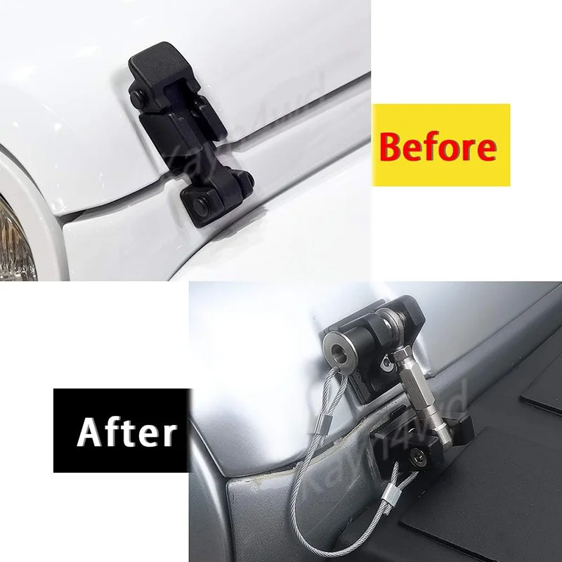 Off Road 4X4 Exterior Accessories Aluminum Hood Catch Metal Bonnet Lock For Jeep Wrangler TJ JK JL Gladiator JT 1997-2025