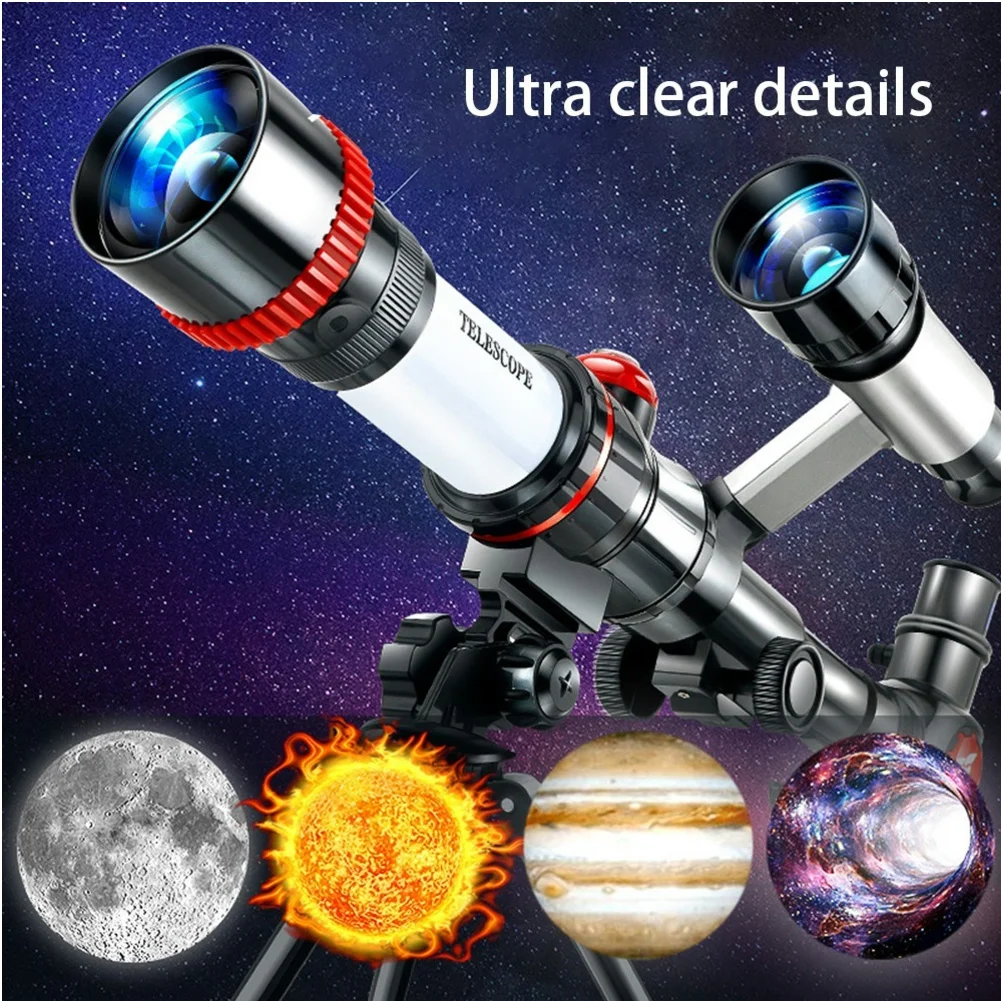 Astronomical Telescope with Aluminum Tripod Monocular Telescope 90 Degree Portable Telescope for Kids and Beginners