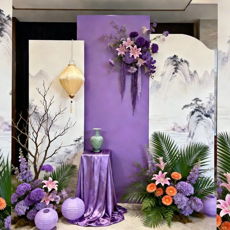 New Chinese banquet arrangement full set of high-end floral art simulation flower decoration scene arrangement kt board ornament