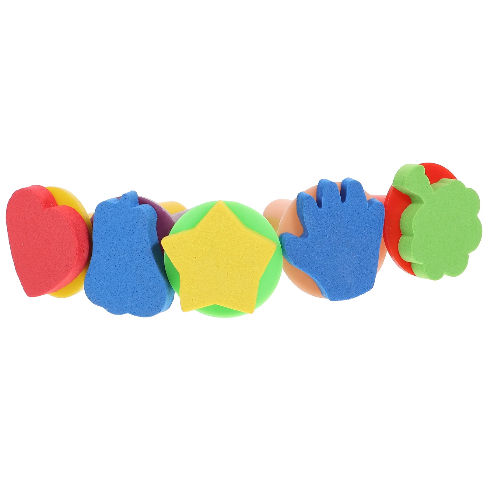 5 Pcs Set Painting Stamp Child Brushes for Kids Sponge Drawing Shapes Plastic Stamper