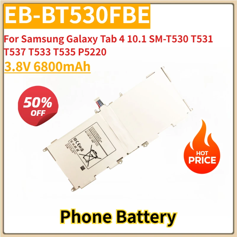 

New Replacement Laptop BatteryBattery 3.8V 6800mAh EB-BT530FBE For Samsung Galaxy Tab 4 10.1 SM-T530 T531 T537 T533 T535 P5220