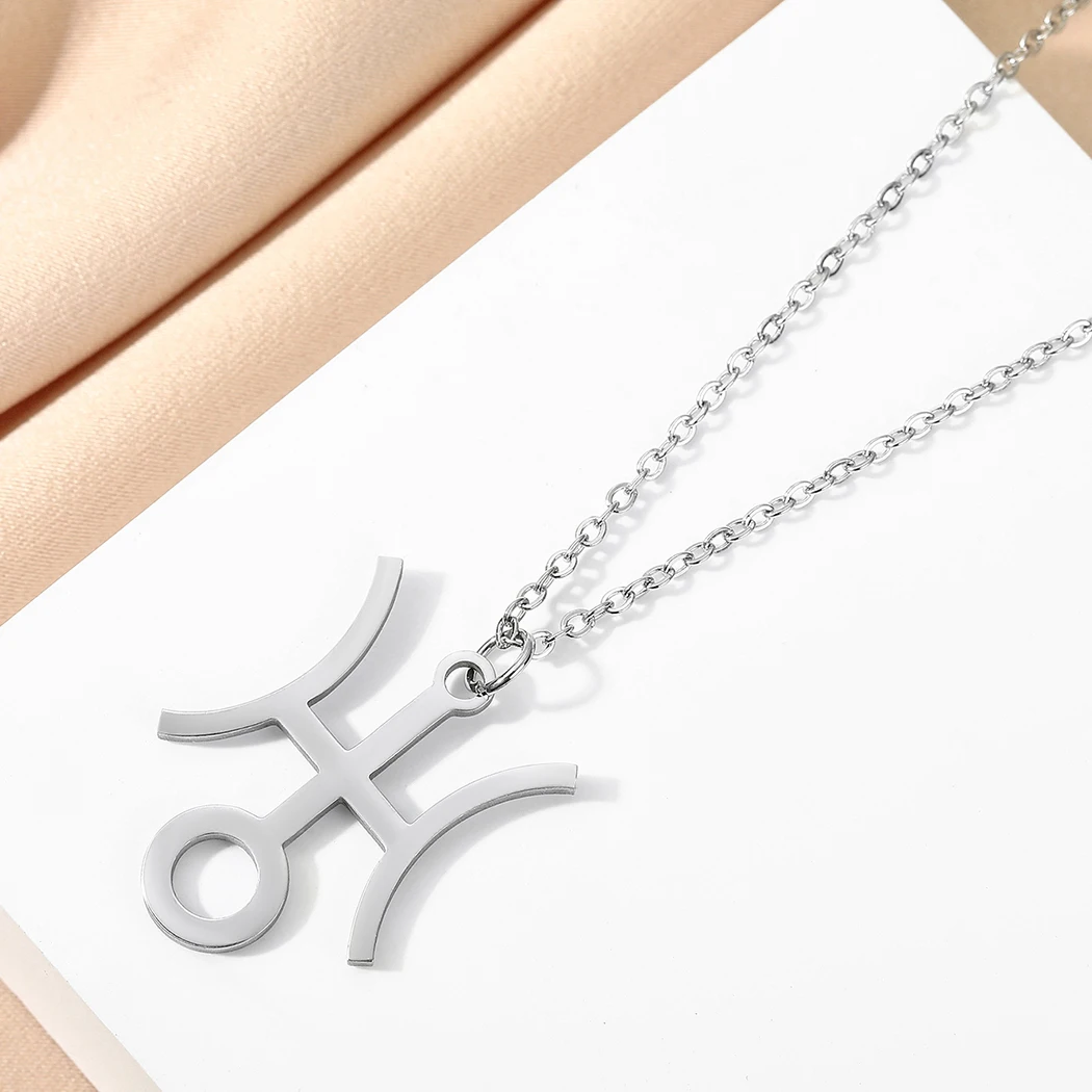 CHENGXUN Hollow Lucky Uranus Pendant Necklace for Women Girls Stainless Steel Planet Charm Neck Chain Spiritual Jewelry Gift