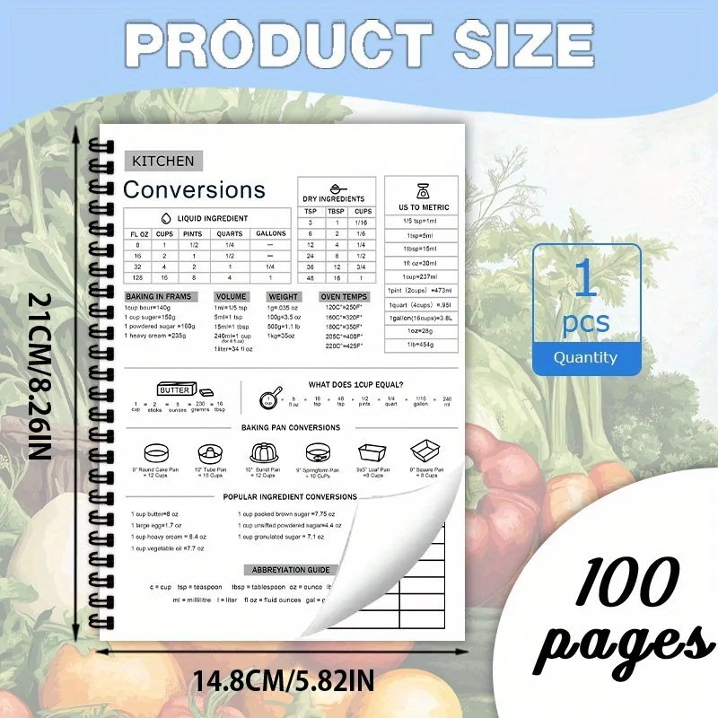 A5 Personalized Recipe Book, Planner, Rural Recipe with Humorous Kitchen Illustrations, Suitable for Baking and Cooking Recipes