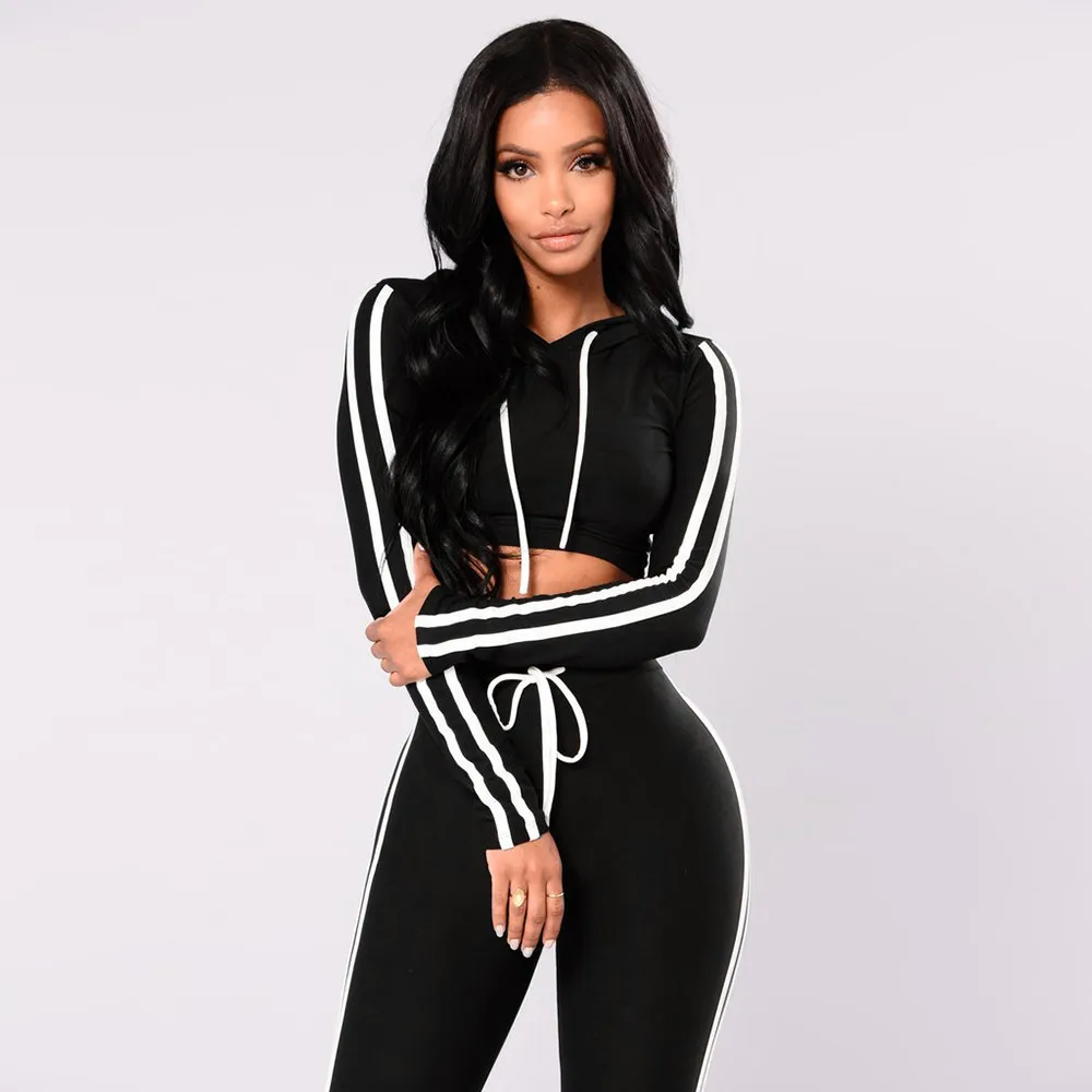 Women 2 Piece Activewear Yoga Set Long Sleeve Crop Tops High Waist Leggings Elastic Workout Push Up Outfits Ropa Deportiva Mujer