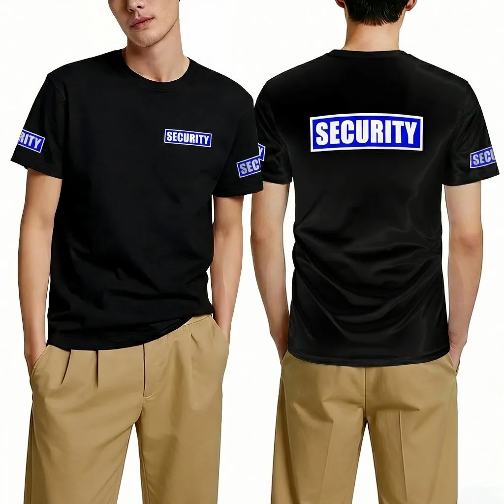 

Classic Security Guard Uniform Bodyguard Professional Work O-Neck Tees Men's Lightweight Breathable Casual Short Sleeve T-Shirts