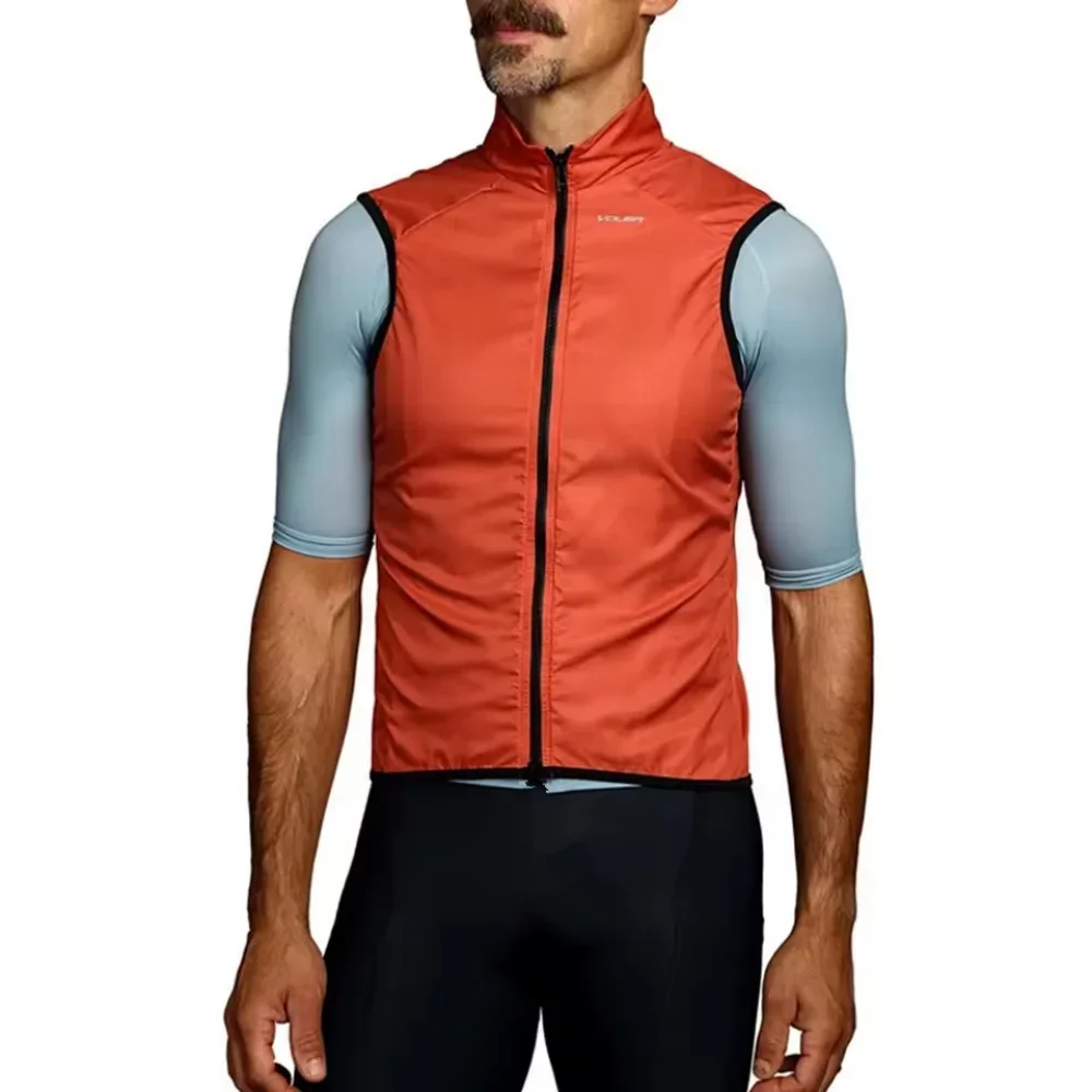 VOLER Men's Cycling Windproof Vest Three Deep Pockets Gilet Professional Bicycle Sleeveless Waterproof Jerseys Chaleco Ciclismo