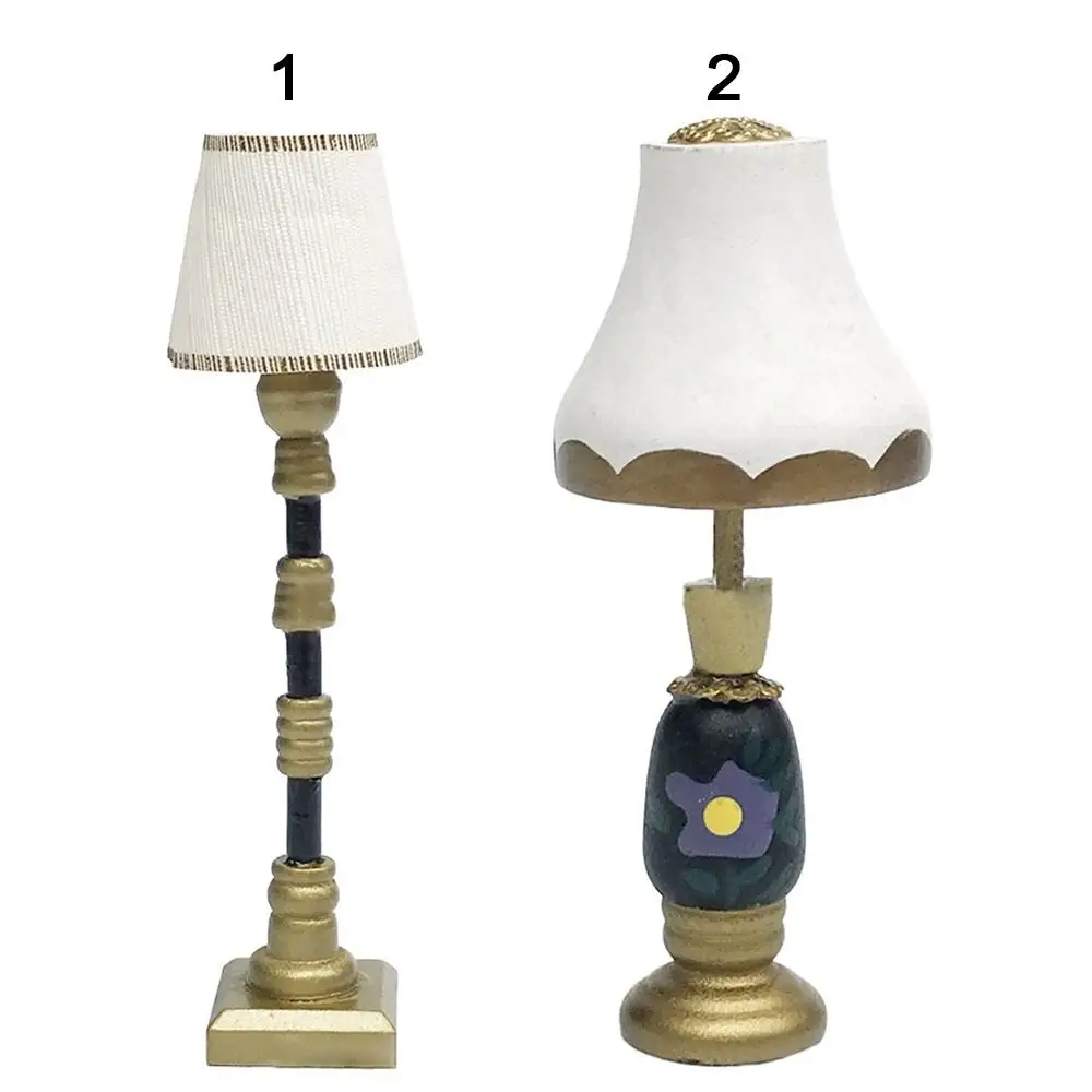 Accessories Dollhouse Furniture Toy 1:12 Dollhouse Miniature Floor Lamp  Retro Lamp Crystal Wall Light Lamp Model view 5