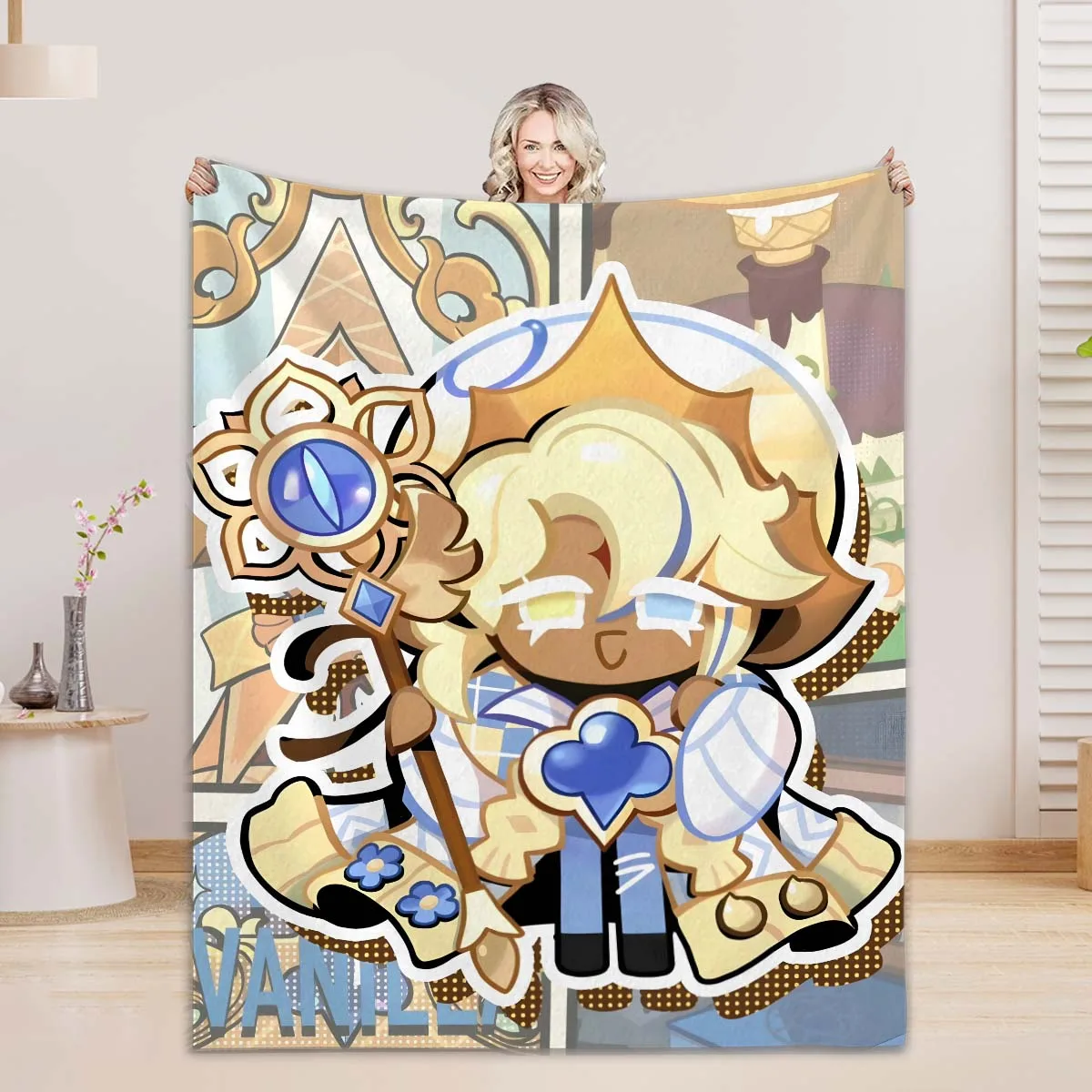 Juego c-Cookie r-run Kingdom manta estampada franela mantas cálidas manta cómoda forros de cama cubre cama regalo de cumpleaños