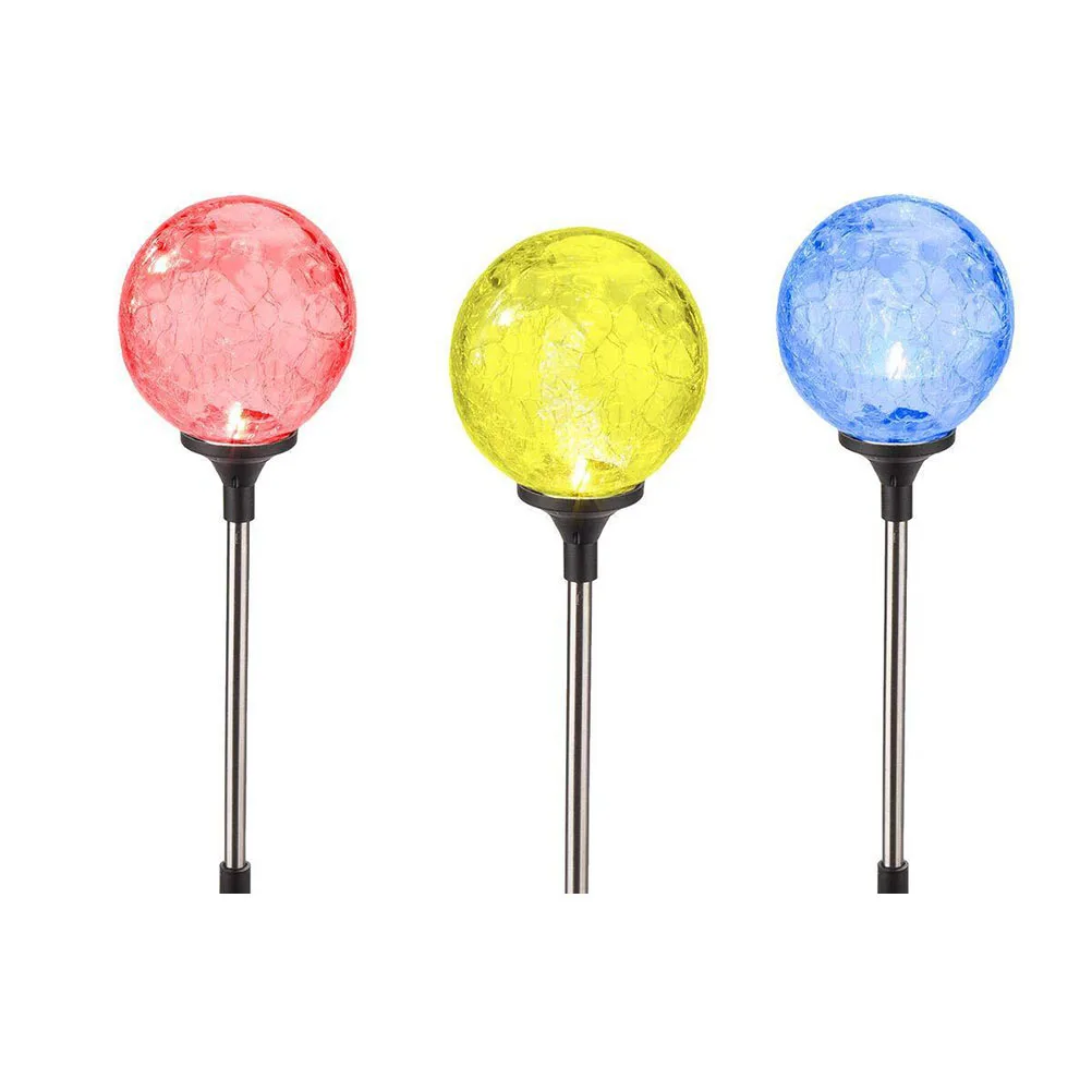 

4pcs Solar Glass Ball Stake Lights Led Lawn Lamp Color Changing Waterproof Ground Plug For Garden Yard Pool Fence Deck Outdoor