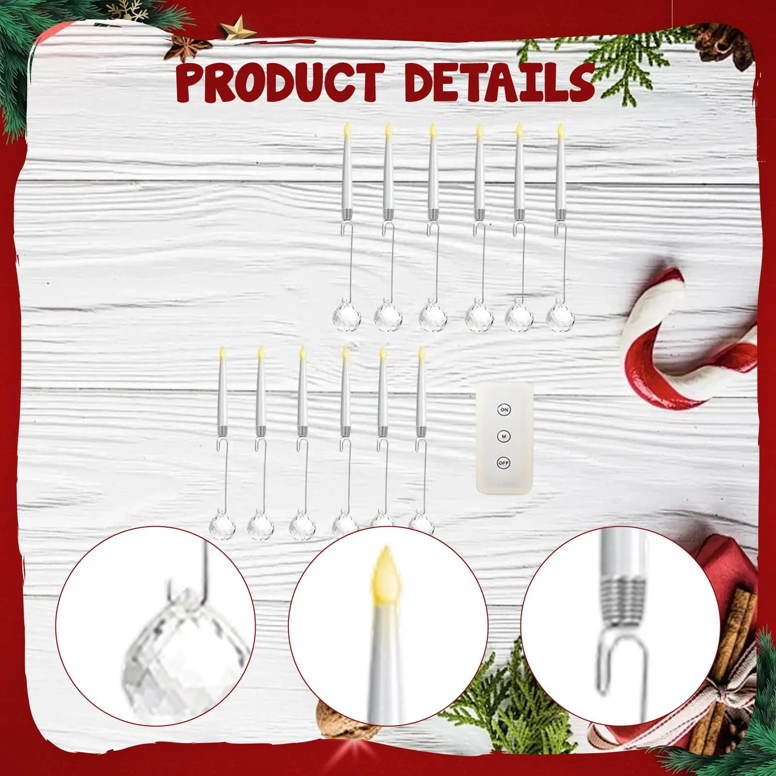 12 قطعة شموع شجرة عيد الميلاد ديكور شمعدانات LED دافئة شموع مستدقة قصيرة LED مع جهاز تحكم عن بعد للمنزل وغرفة النوم والمكتب والزفاف
