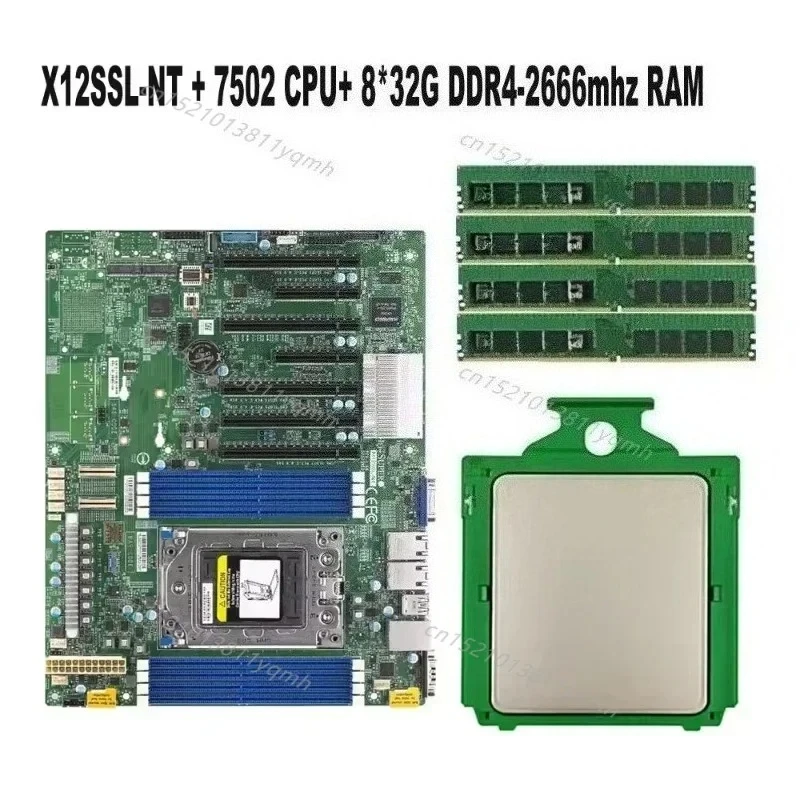 

H12SSL-NT Motherboard Socket SP3 / 1* EPYC 7502 32C/64T 180W CPU Processor / 4* 32GB =128GB DDR4-2666mhz RA Have quality