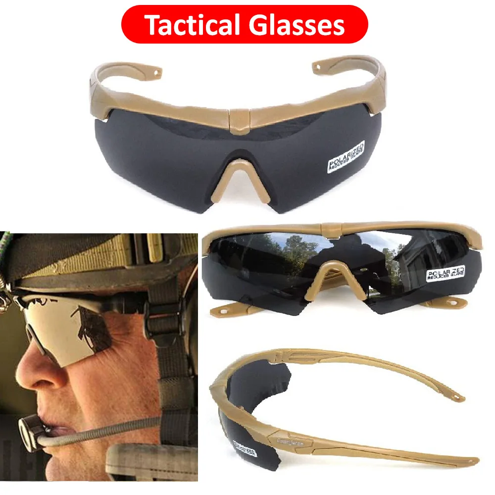 Tactical Eyewear Eye Protection Goggles Unisex Shooting Glasses with 3 Interchangeable Lens Airsoft Goggle for Outdoor Sports