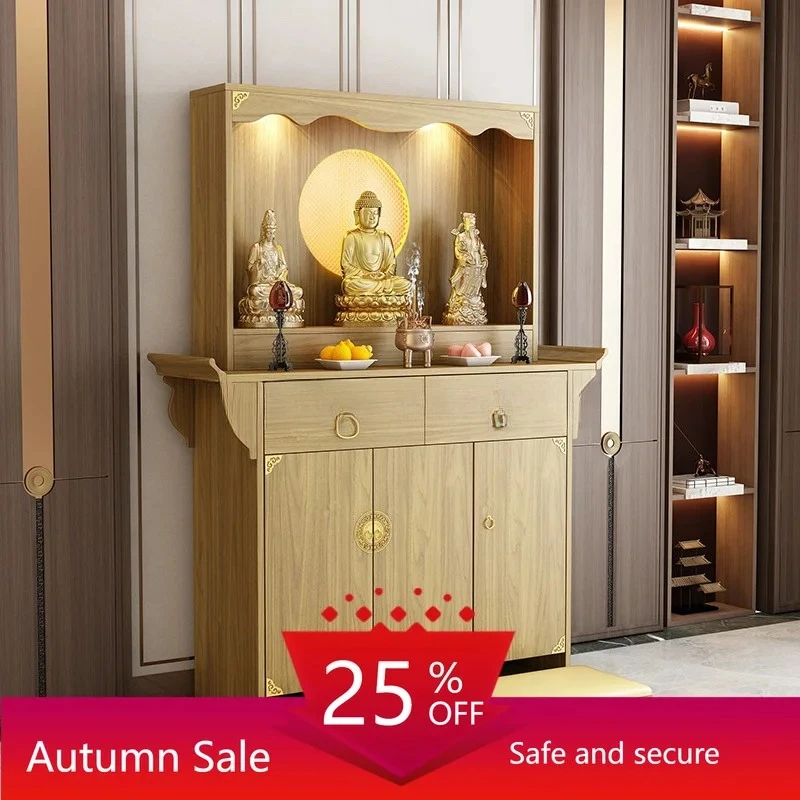 Solid Wood Buddha Shrine Cabinet  Wealth Home Altar Incense Table God Worship Cabinet Shrine Altar Buddha Hall Cabinet