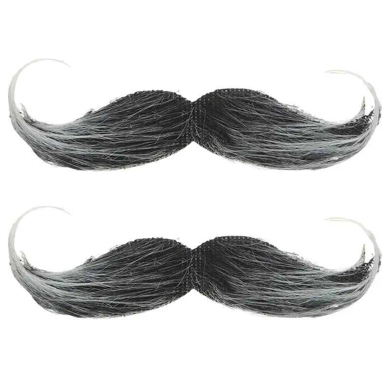 2pcs The Outfit Realistic Beard False Mustache Artificial Adult Realistic Beard for Cosplay halloween Hairpieces Men Beard Prop