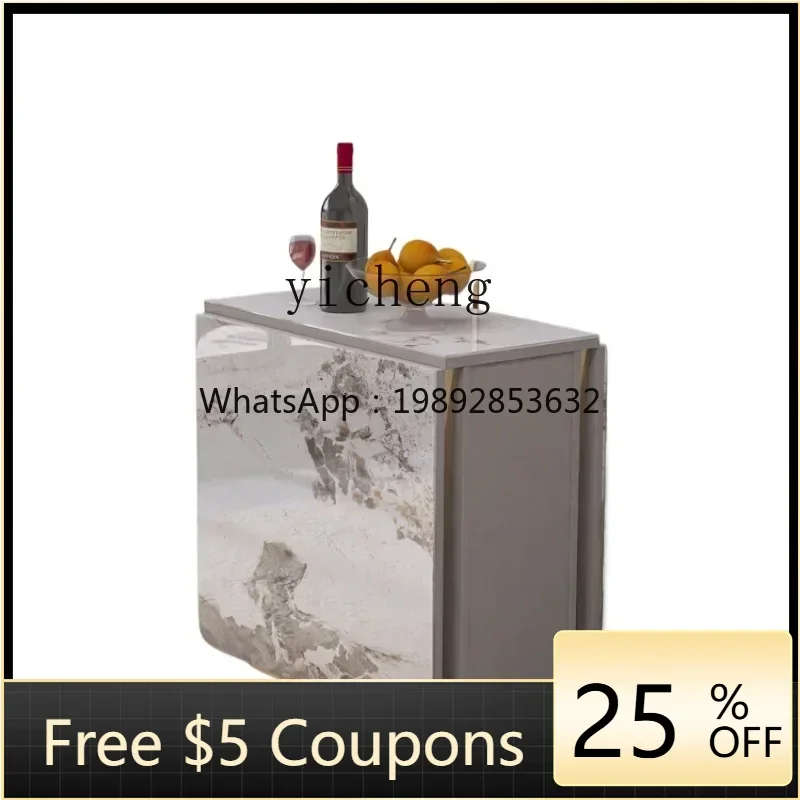 

XL light luxury rock slab all solid wood folding dining table household small apartment rectangular retractable dining table