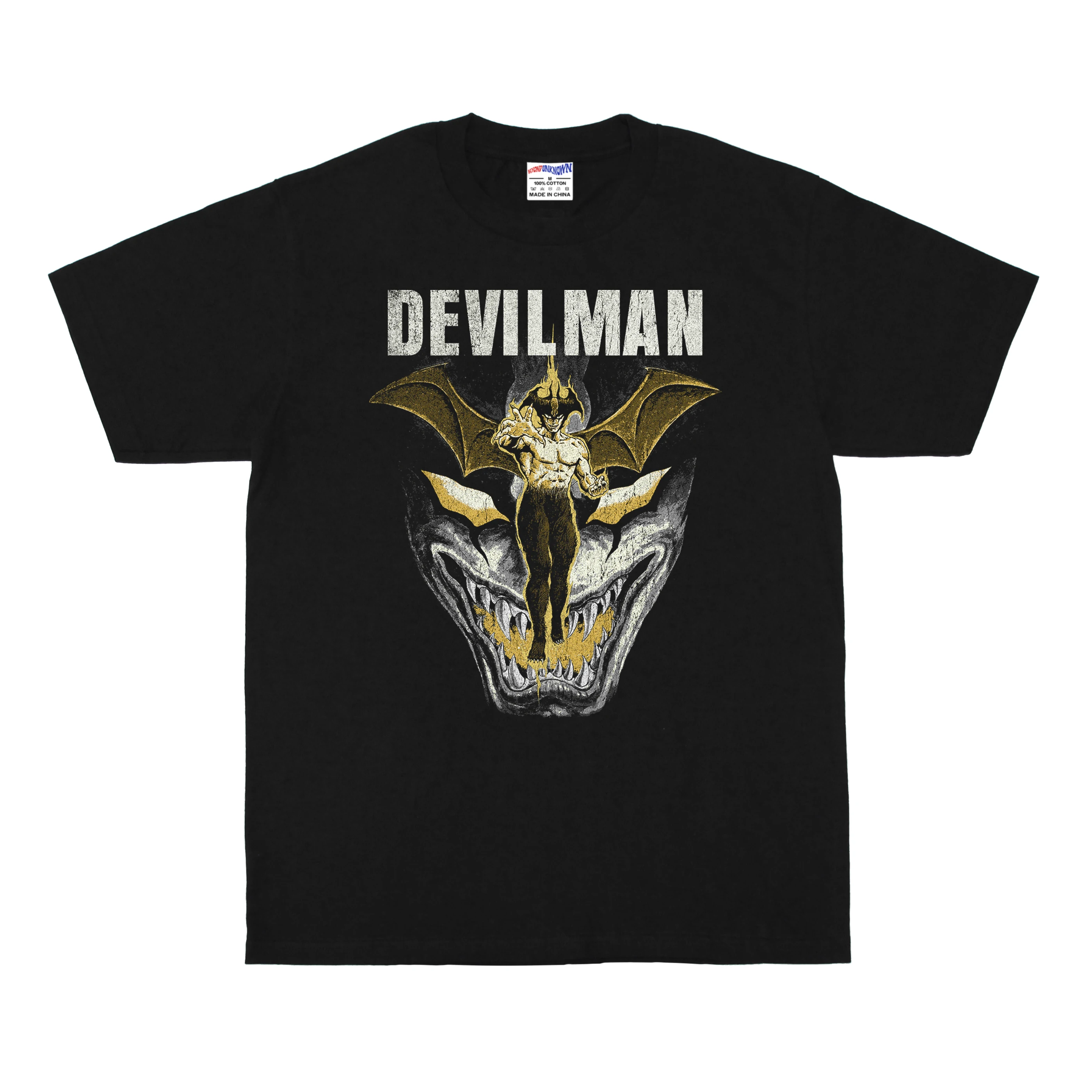 Devilman Head T-Shirt Uomo - Maglia Anime Gō Nagai Giappone Anni 70 80 - Colletto Rotondo Comfort