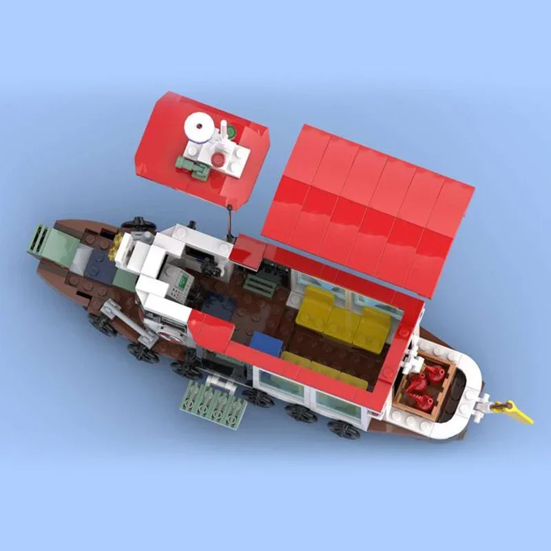 Tecnico Moc Mattoni Modello di nave Piccola barca postale Blocchi di costruzione modulari Regali Giocattoli per bambini Set fai da te Modello di assemblaggio