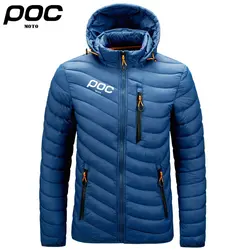 Mannen Winter Thermische Jas Moto Poc Fietsen Hooded Warme Jas Outdoor Windjack Mountainbike Cothing Mtb Fiets Donsjacks