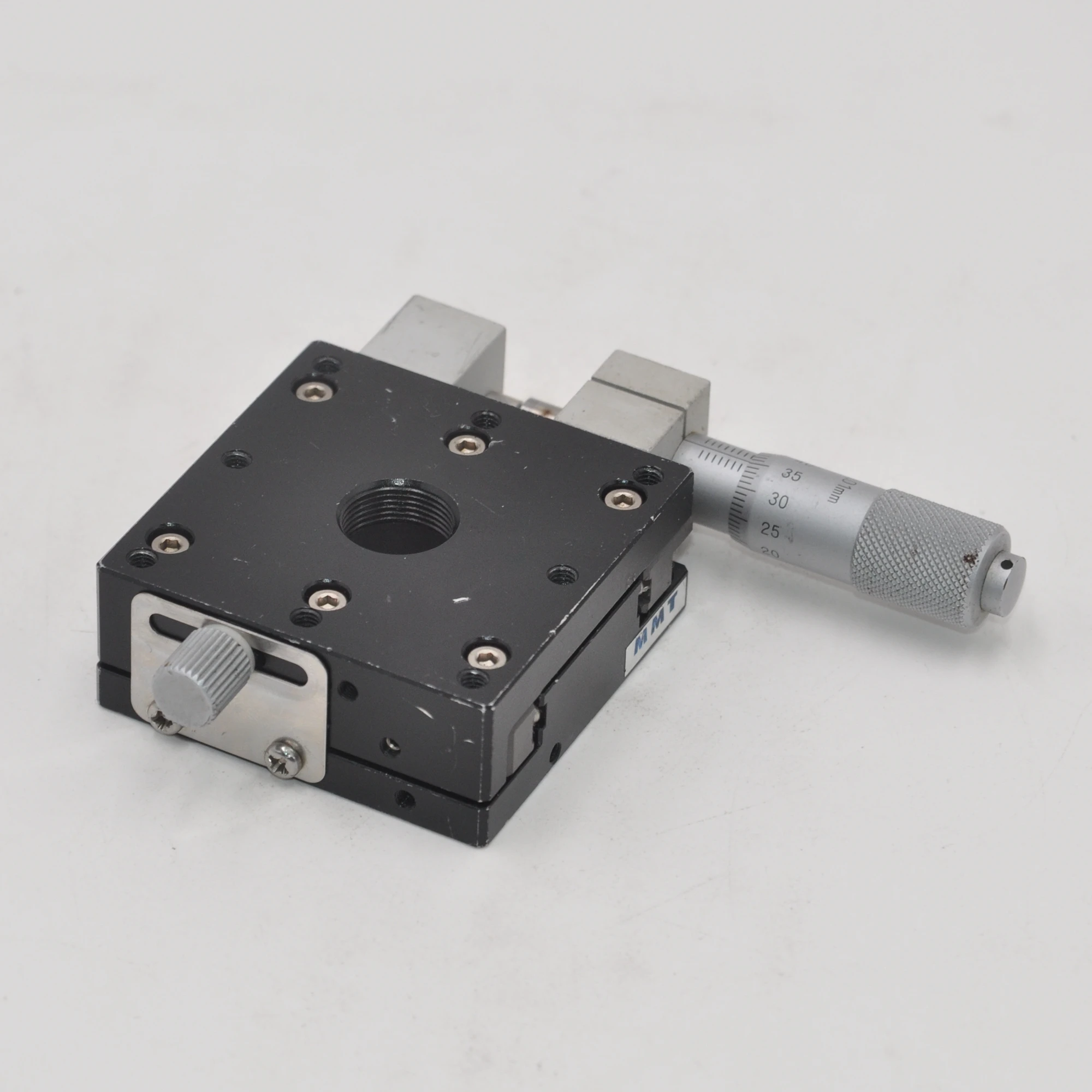 MMT Manual Y Axis 60 * 60mm Optical Hollow 15mm Guide Rail One-dimensional Linear Displacement Fine-tuning Slide Aluminum