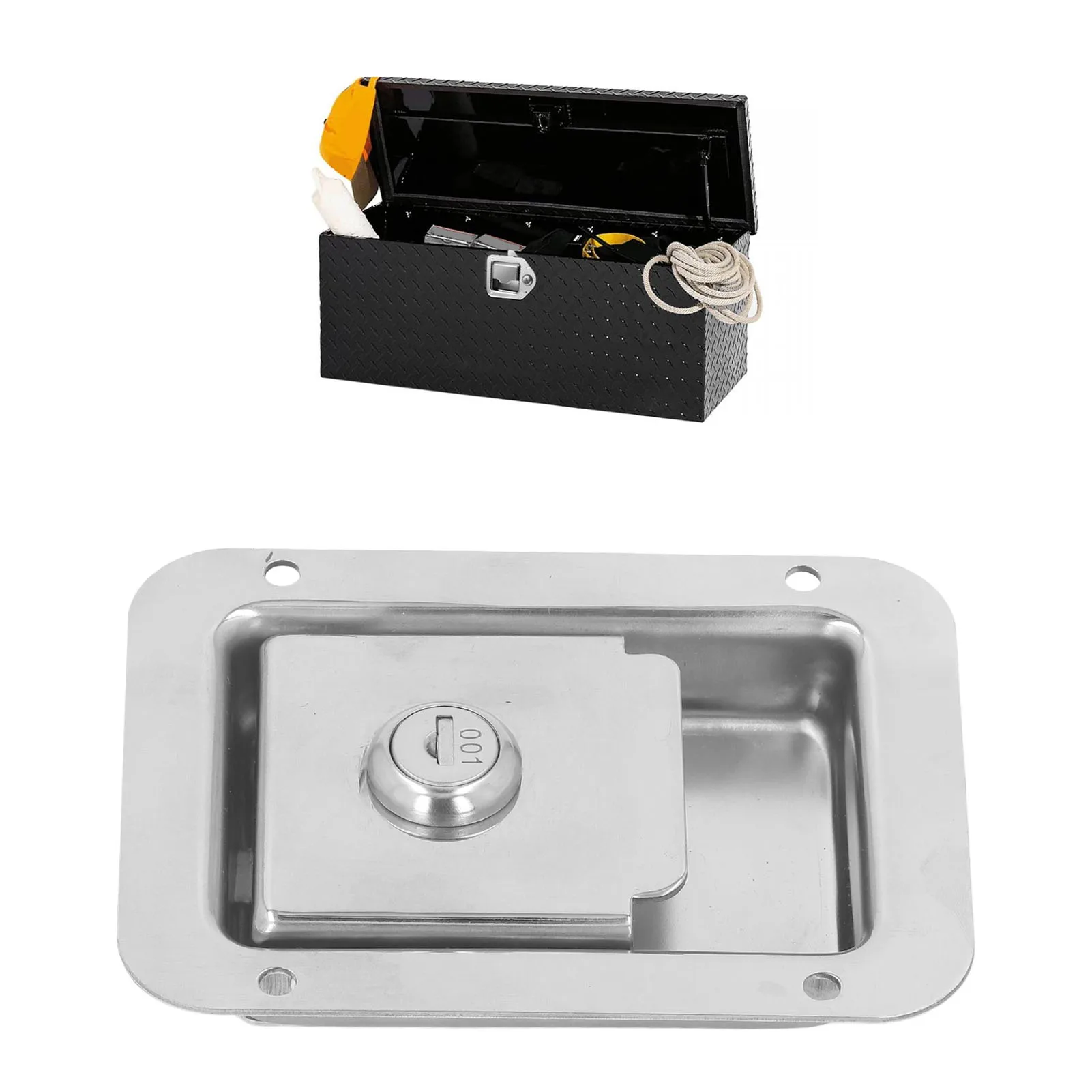Flush Lock Lock Travel Trailer Lock Stainless Steel Flush Mount Paddle Type Toolbox Lock for Cabinet RV Door Travel Trailer Lock