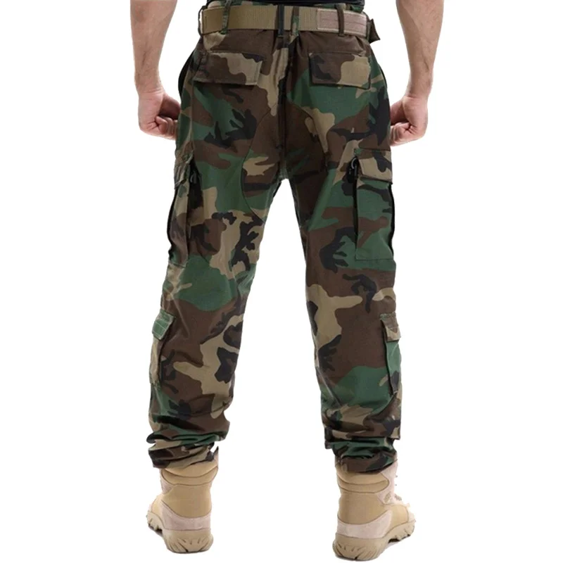 Men\'s Camouflage Tactical Pants Multi-Pockets Digital Camo SWAT Cargo Pants Male Autumn Army Long Trousers