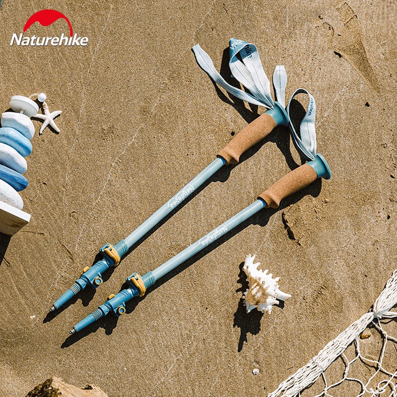 Naturehike Aluminum Alloy Telescopic Trekking Pole 57-120cm Lightweight Outdoor Hiking Mountaineering Cane Eco-Friendly Cork