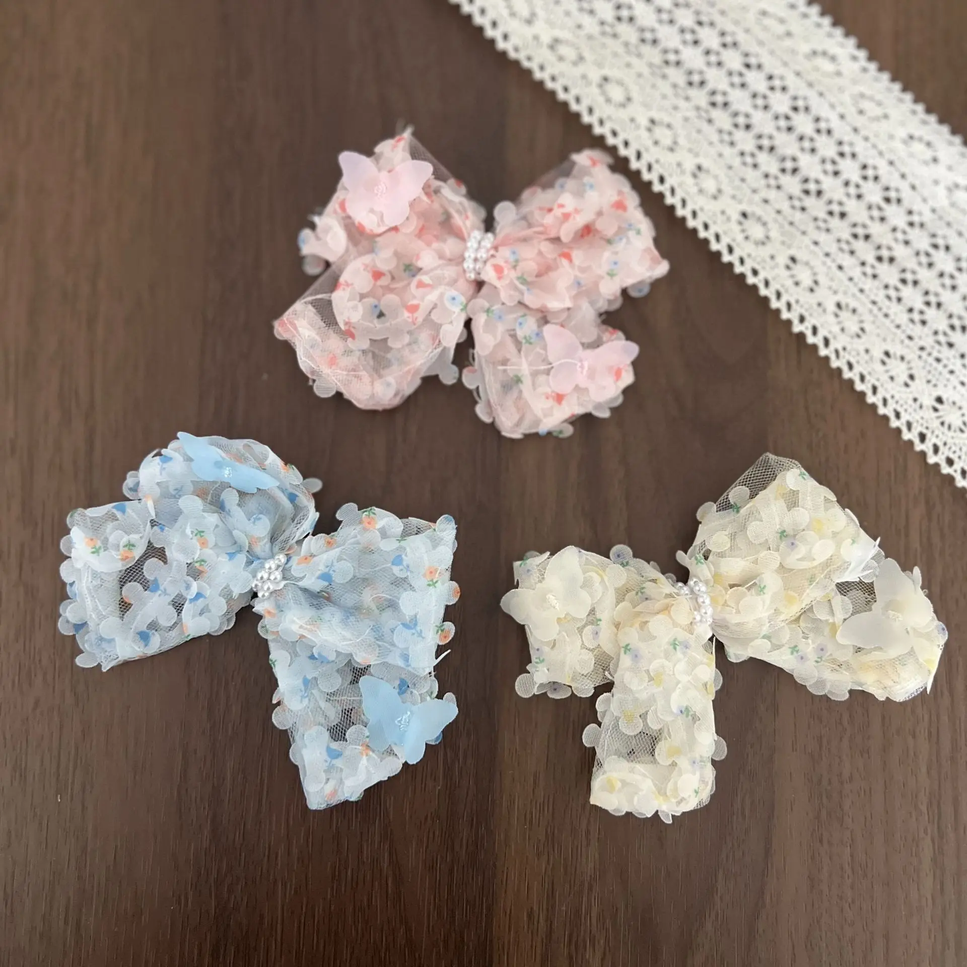 Brooch Pin DIY Accessory Ballet Style Bow Cloth Craft Material Hair Claw Floral Scrunchie Decoration Small Lightweight Colorful