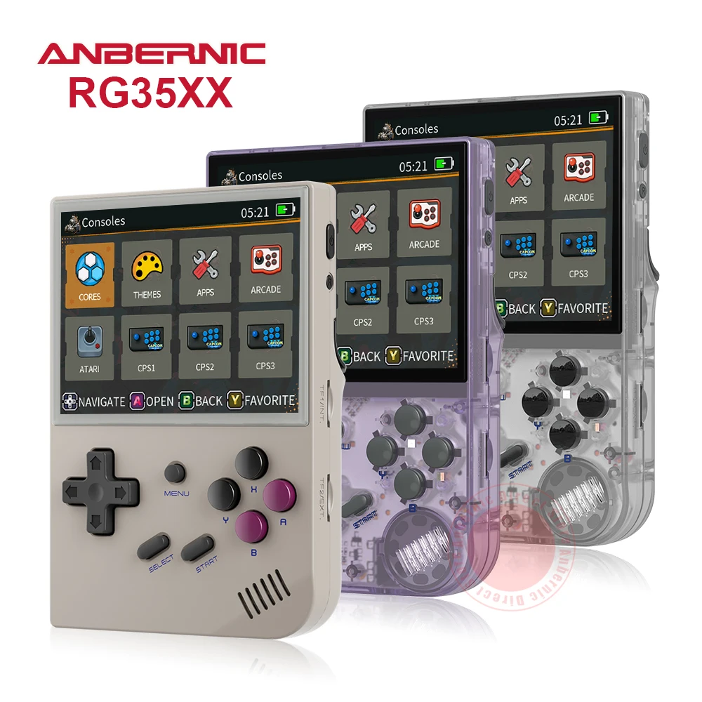 ANBERNIC RG35XX Handheld Game Console Linux Garlic OS System 3.5” IPS Cortex-A9 Retro Video Player 5000+ Classic Games Kids Gift