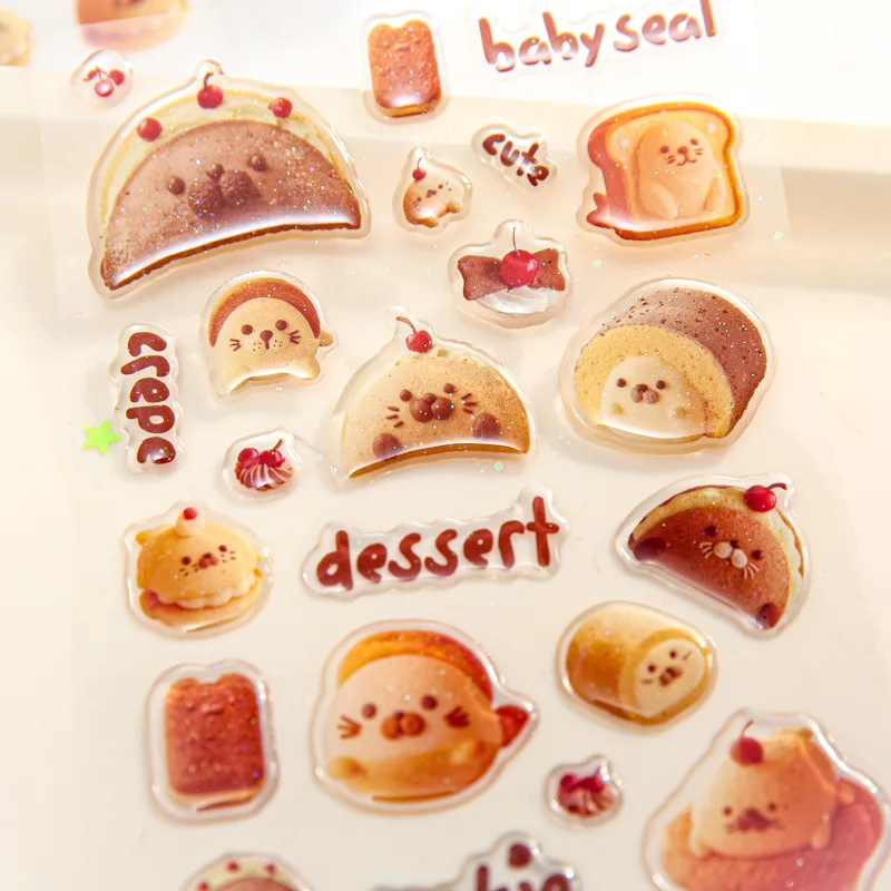 Cream Bakery House Cute DIY Sticker Sweet Aesthetic Journaling Decals for Phone Case Tumbler Journaling Scrapbooking Decor