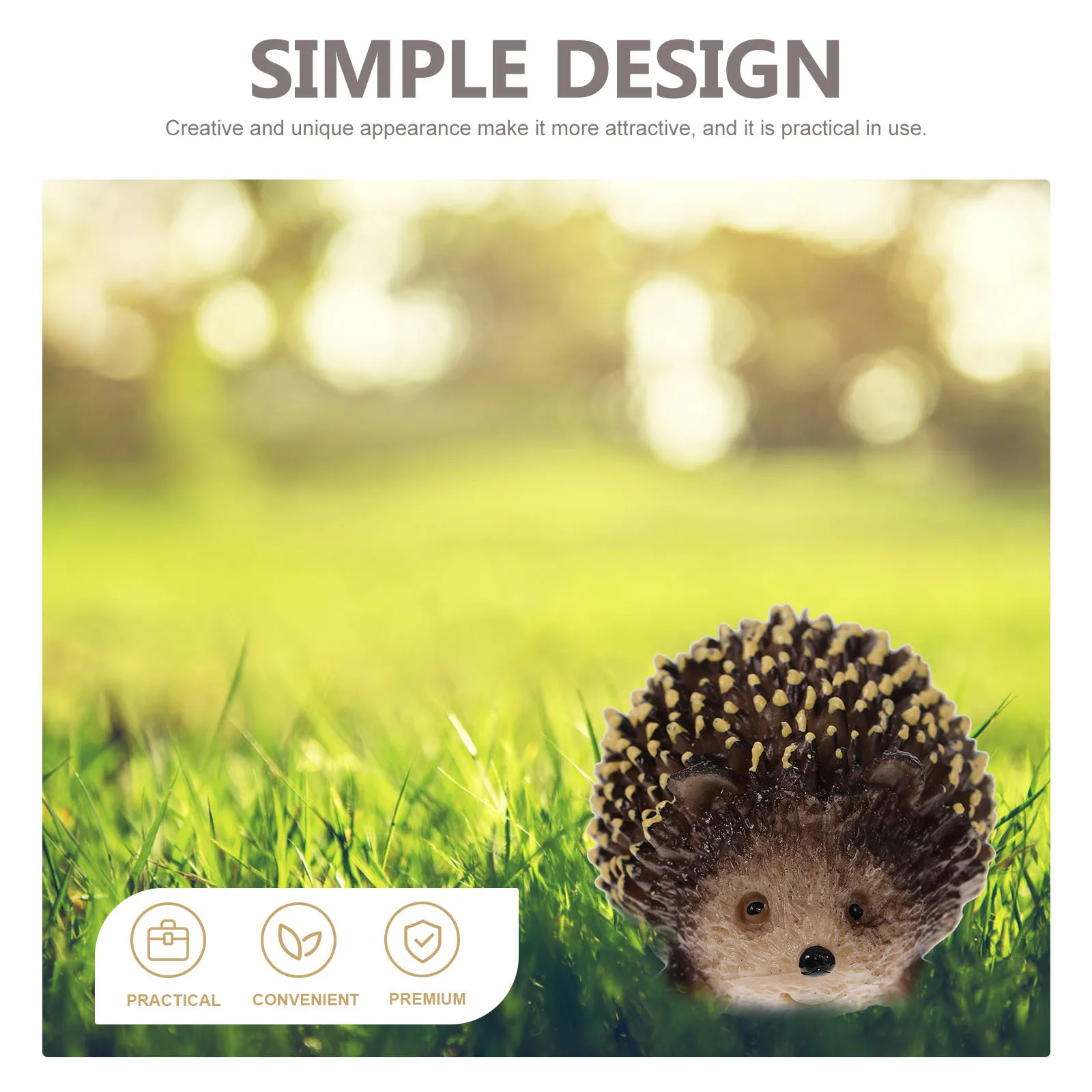 

2Pcs Hedgehog Sculpture Garden Decoration Plastic Miniature Ornaments for Outdoor Plant Pots Bonsai Micro Landscape