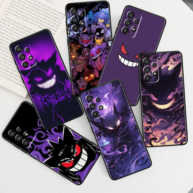 Cartoon P-Pokemones G-Gengars For Samsung A53 A52 A33 A32 A51 A71 A21S A13 A73 A55 A22 A23 A35 A72 A54 A12 5G Black Soft