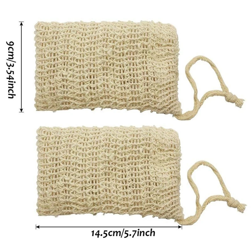 30 Pcs Natural Sisal Soap Bag Exfoliating Soap Saver Pouch Holder