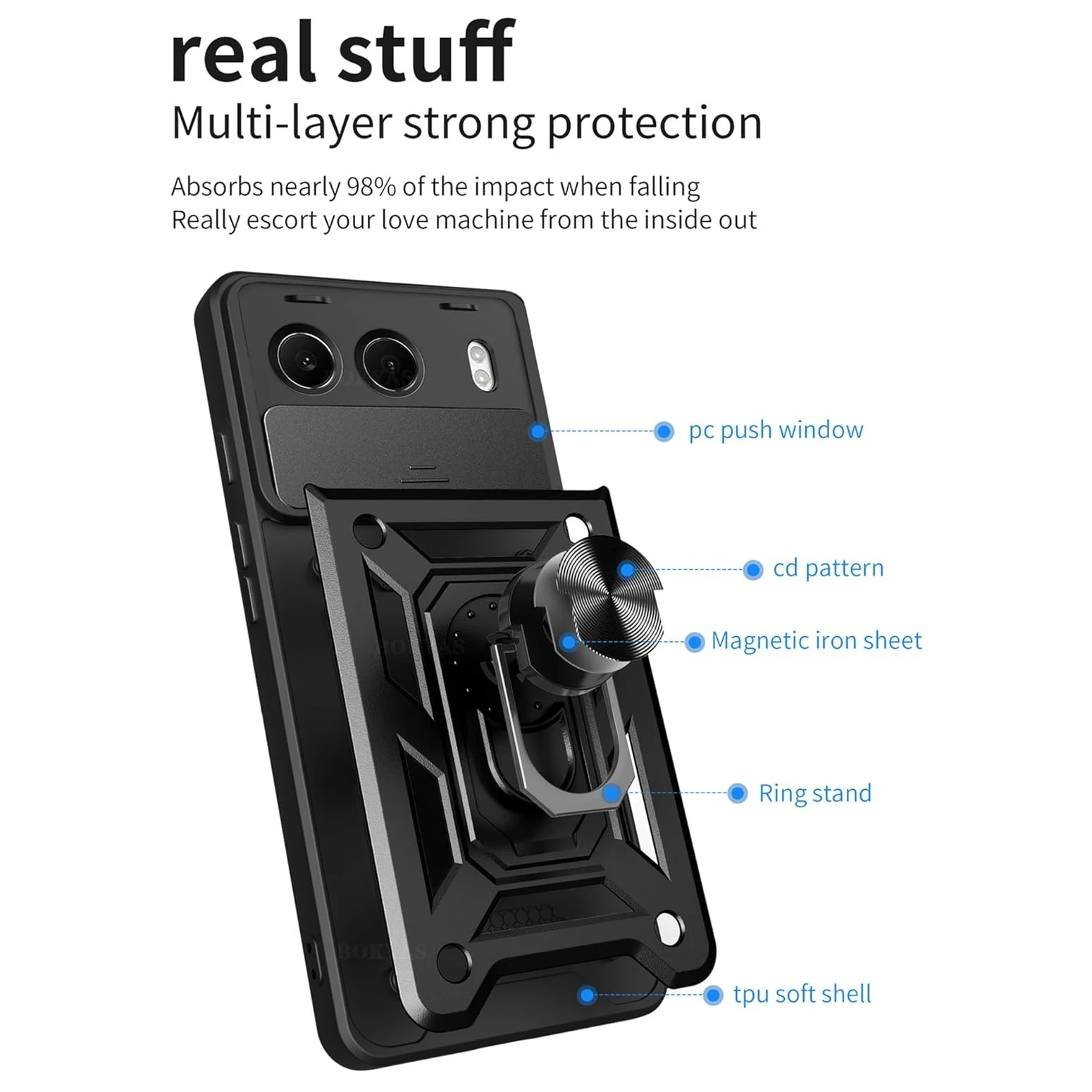حافظة مدرعة بمسند لهاتف OnePlus Nord 4 5G مع حلقة حماية للعدسة وحامل مغناطيسي Coque Fundas