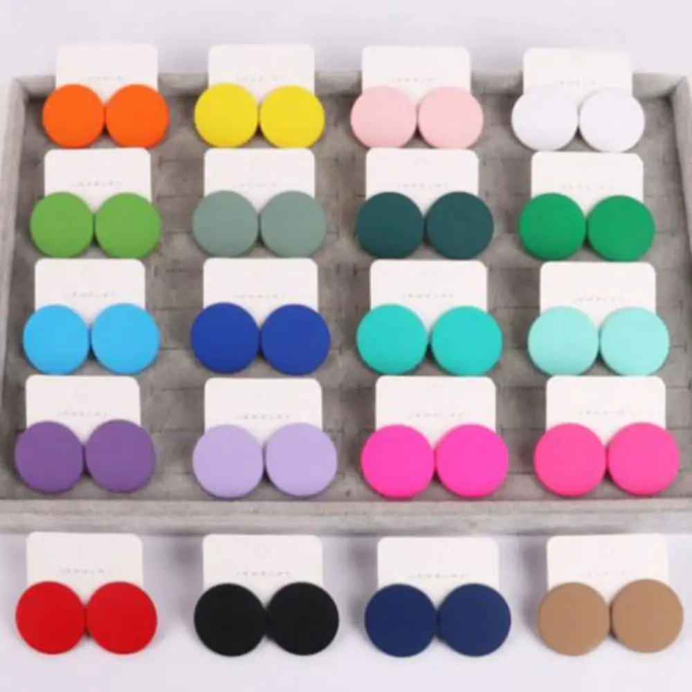 High Quality 60s Style Colorful Fashion Earrings Acrylic Round Earrings Simple And Versatile Fashion Jewellery