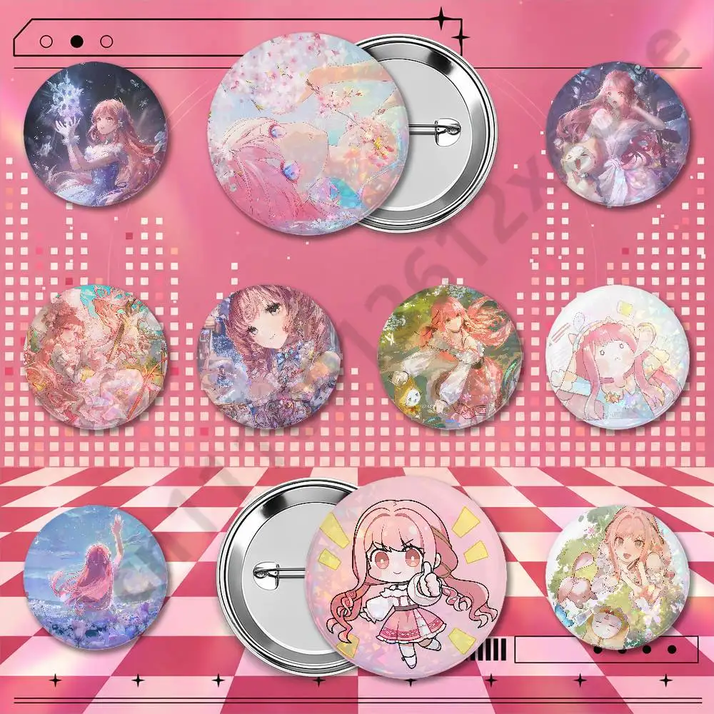 Infinity Nikki Holographic Badge Pins 25/32/44/58/75mm Round Brooches Collection Souvenir Party Fan Gifts