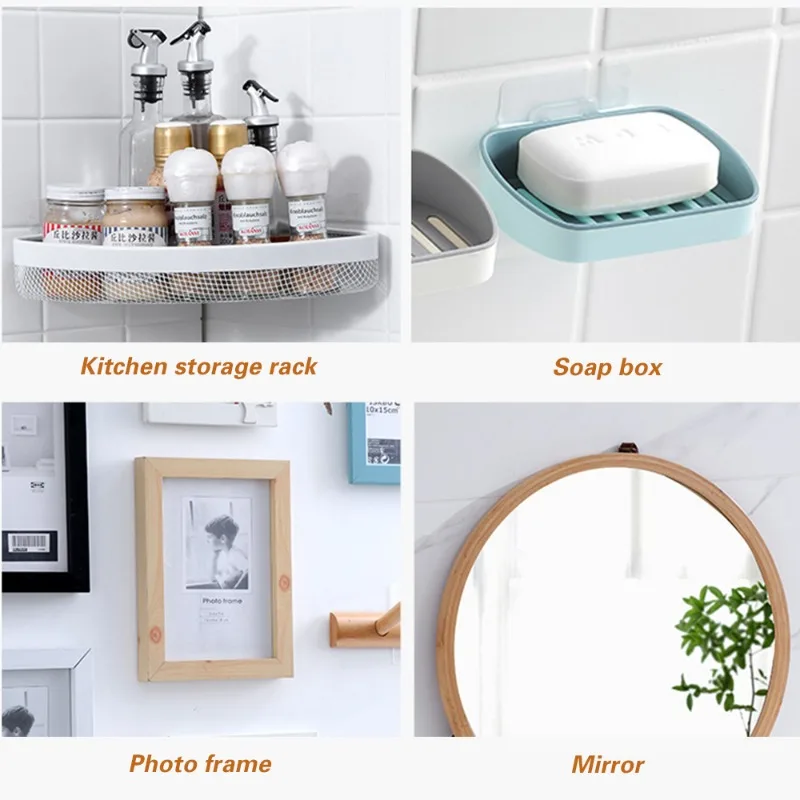 40/2pcs Double Side Hooks Transparent Invisible Traceless Hook Self-Adhesive Wall Storage Holder Kitchen Bathroom Towel Key Rack