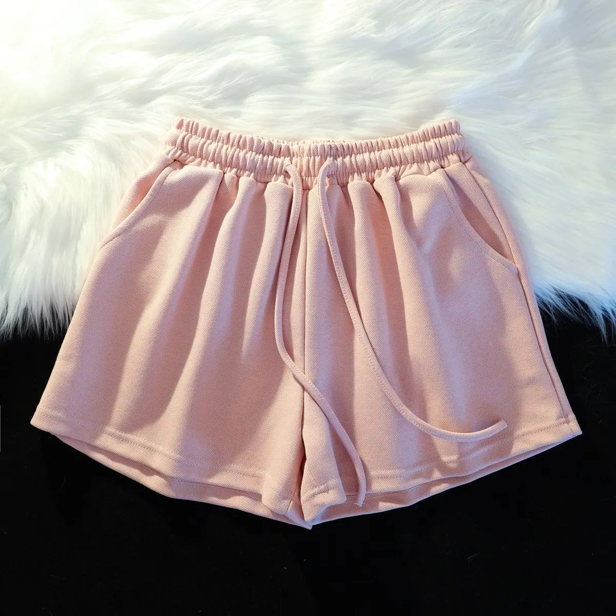 Kobiety Seksowne Letnie Słodkie Białe Nowe Modne Luźne Spodnie ze sznurkiem Klubowe Casualowe Casualowe Slim Party Kobiece Proste Podstawowe Szorty